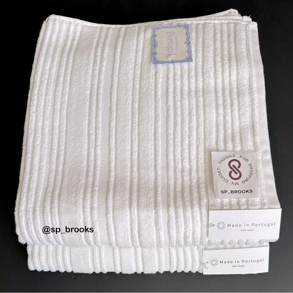 🎁8PC VILLAFELPOS Spa Collection - Bath Towel Set - Rib Textured White